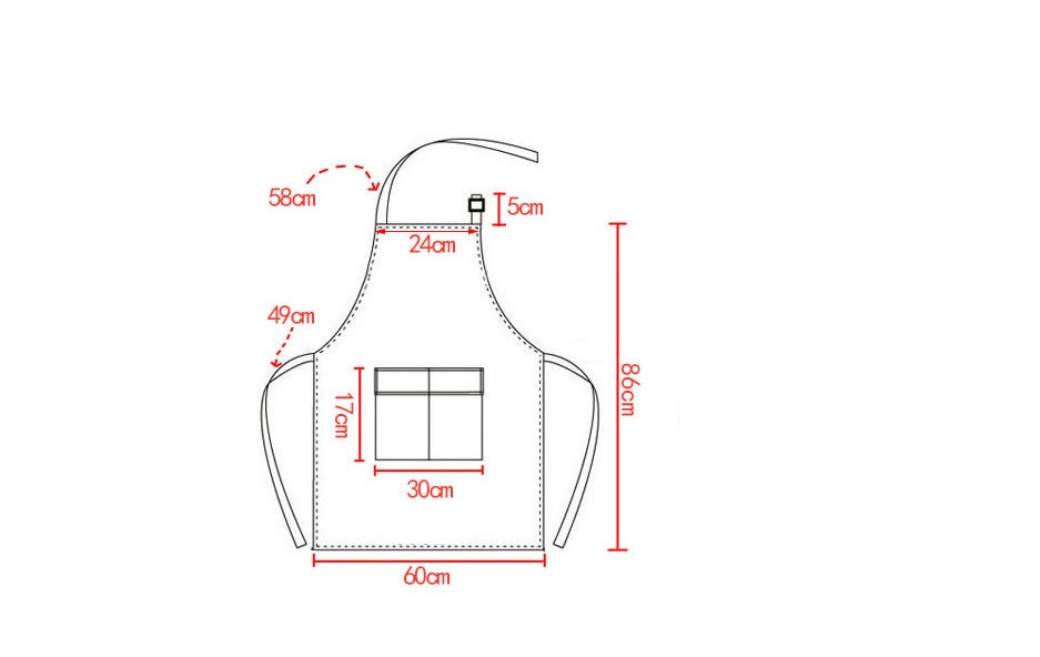 Waterproof PVC Apron Dimensions