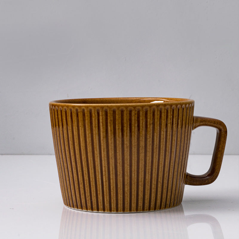 Vintage Style Ribbed Mug in Caramel Mocha color.