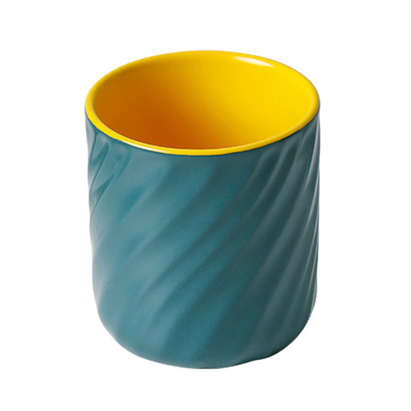 Sweet Swirl mug in green & yellow. 