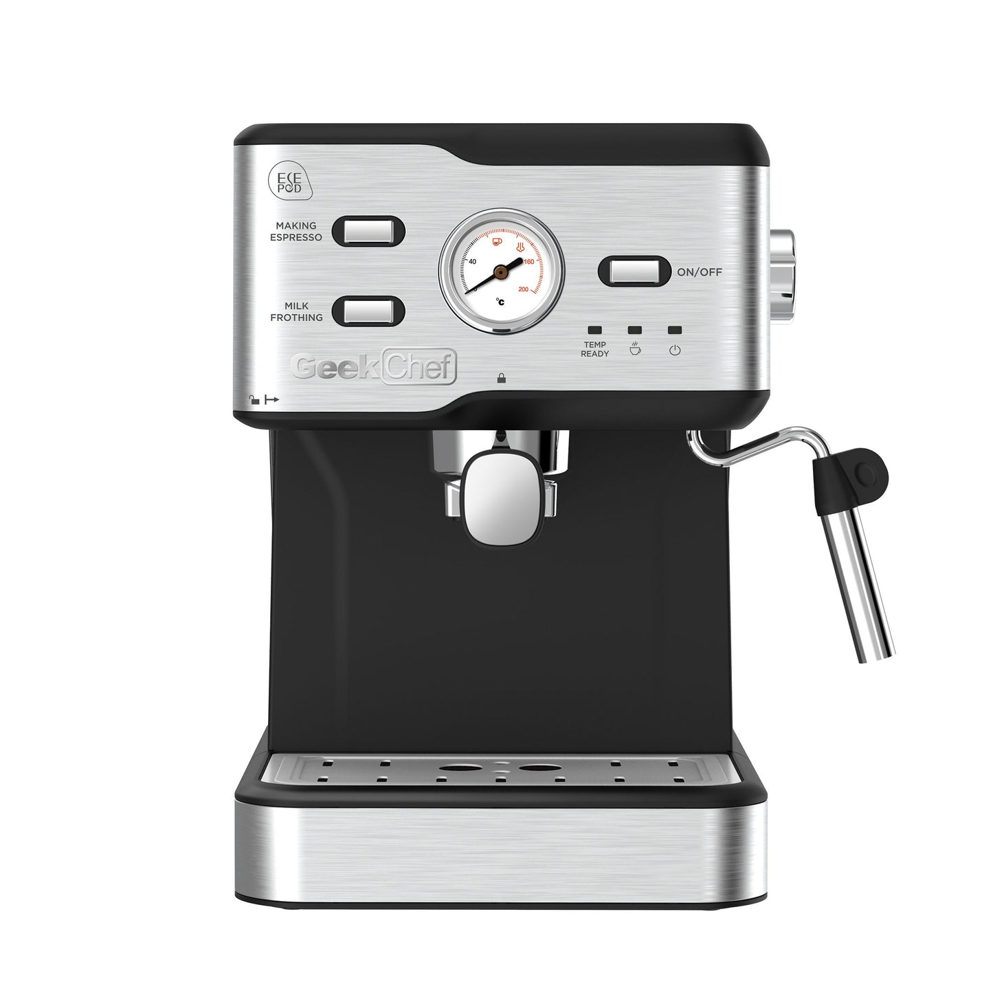 GEEK CHEF High Quality Espresso Machine | 20 Bar Pressure | Built-In Pressure Gauge Display