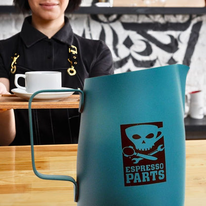 Stylish Barista Milk Pitcher with Cool Skull Design by Espresso Parts