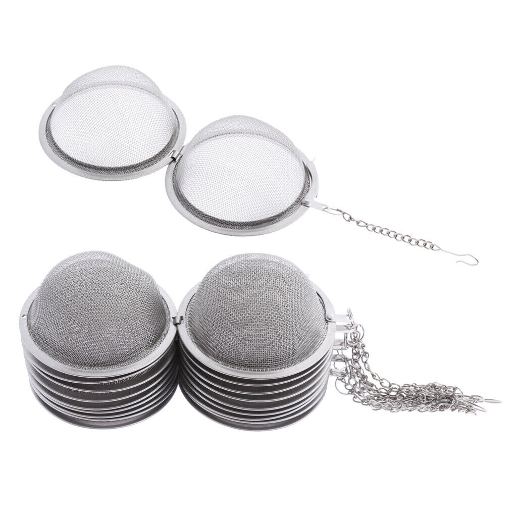 multiple Stainless Steel Mesh Tea Balls Tea Infusers stacked on each other