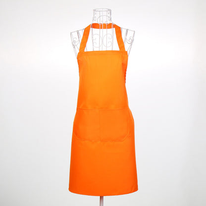 Unisex Halter Neck Apron with Pockets in orange