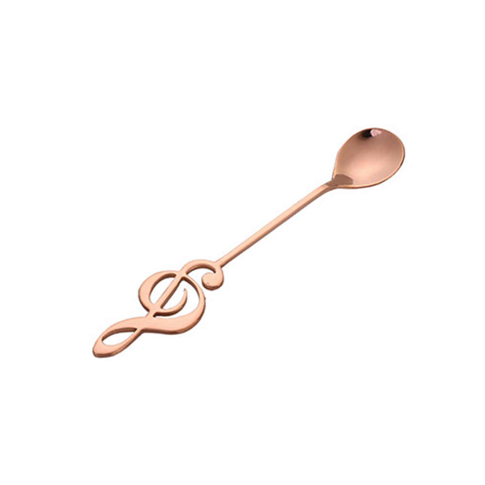 Treble Clef Stainless Steel Coffee Spoons in rose gold