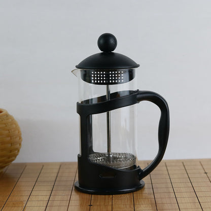 Quality Black French Press Coffee Maker with Borosilicate Glass & Stainless Steel Filter