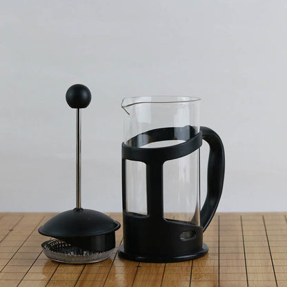 Quality Black French Press Coffee Maker with Borosilicate Glass & Stainless Steel Filter