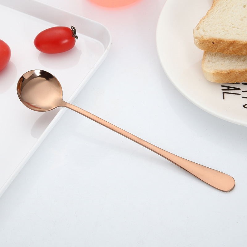 Stainless Steel Dessert and Table Spoon in Rose Gold, in Style B (Smaller Spoon Shape)