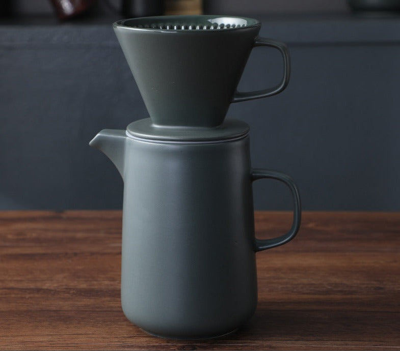 Muted Green Ceramic Drip Pour Over Coffee Maker in 33.81 fl oz (1L) size.