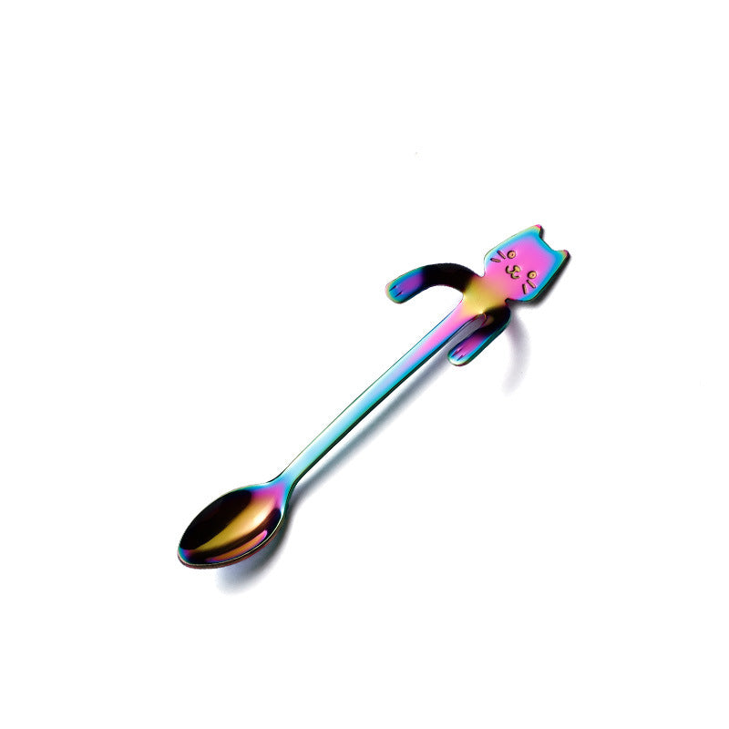 Hanging Cat Spoon in Rainbow color.