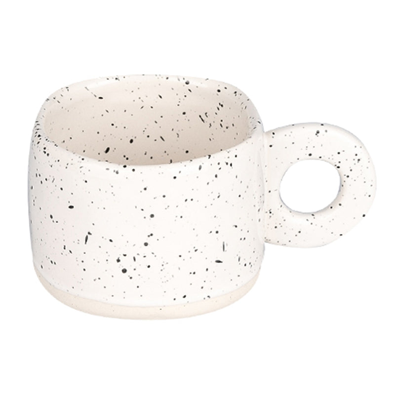 Handcrafted Speckled Ceramic Mug in Cookies & Cream color.