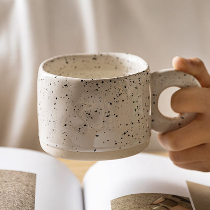 Handcrafted Speckled Ceramic Mug Cookies & Cream color.