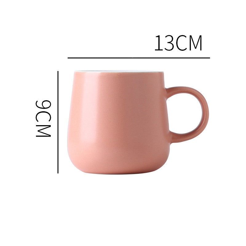 Pink "Keep 'Er Warm" Mug with product dimensions typed out.