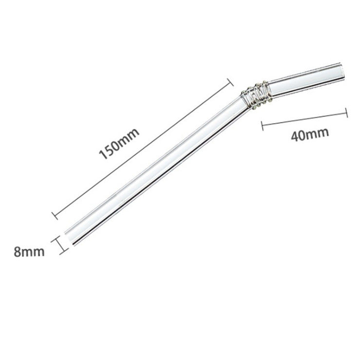 Eco-Friendly Premium Ribbed Glass Drinking Straw measurements