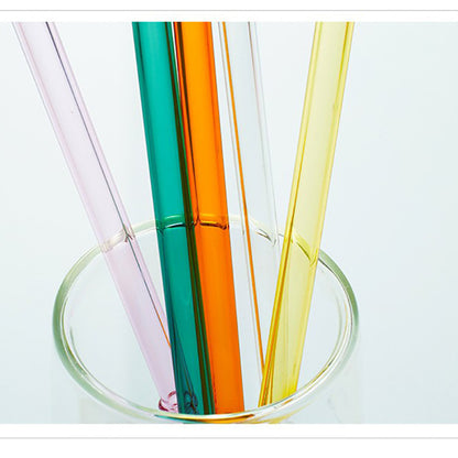 Eco-Friendly Premium Ribbed Glass Drinking Straws in