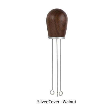 Silver Walnut Wooden Handle Espresso Distribution Tool