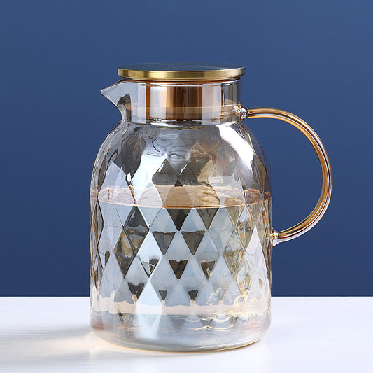 Geometric Diamond-Pattern Glass Pitcher (60.87 fl oz / 1.8L)