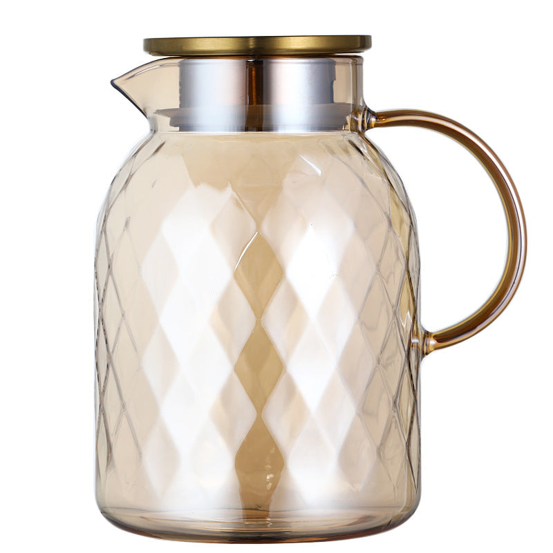 Geometric Diamond-Pattern Glass Pitcher 60.87 fl oz (1.8L)