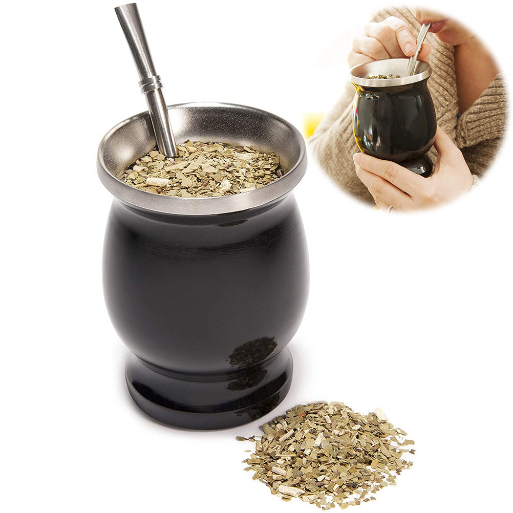 Classic Stainless Steel Mate Cup and Straw for Savoring Yerba Mate Anywhere You Go |  (Taza De Mate Con Bombilla/Popote)