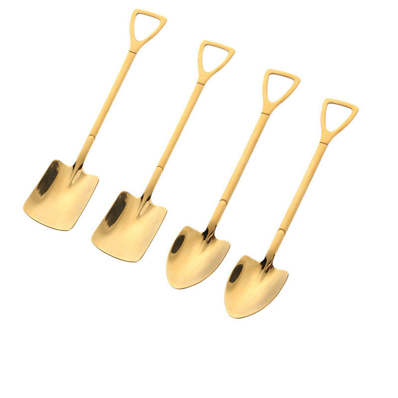 Set of 4 Shovels and Spades Coffee Spoons