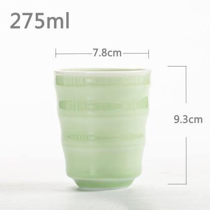 Unique Conical Ribbed Tea Cup in Plum Green A (9.30 fl oz / 275 ml)