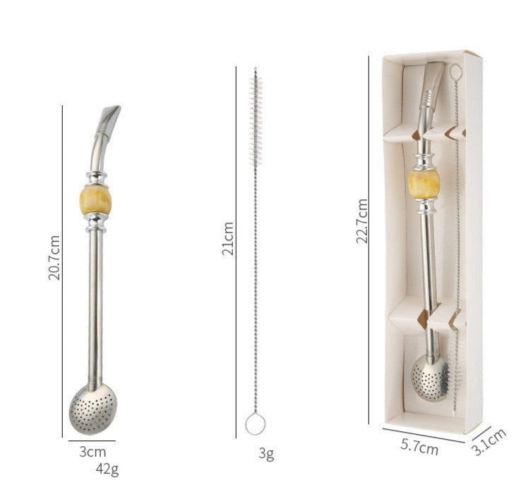 Stainless Steel Mate Straw &cleaning Brush Dimensions