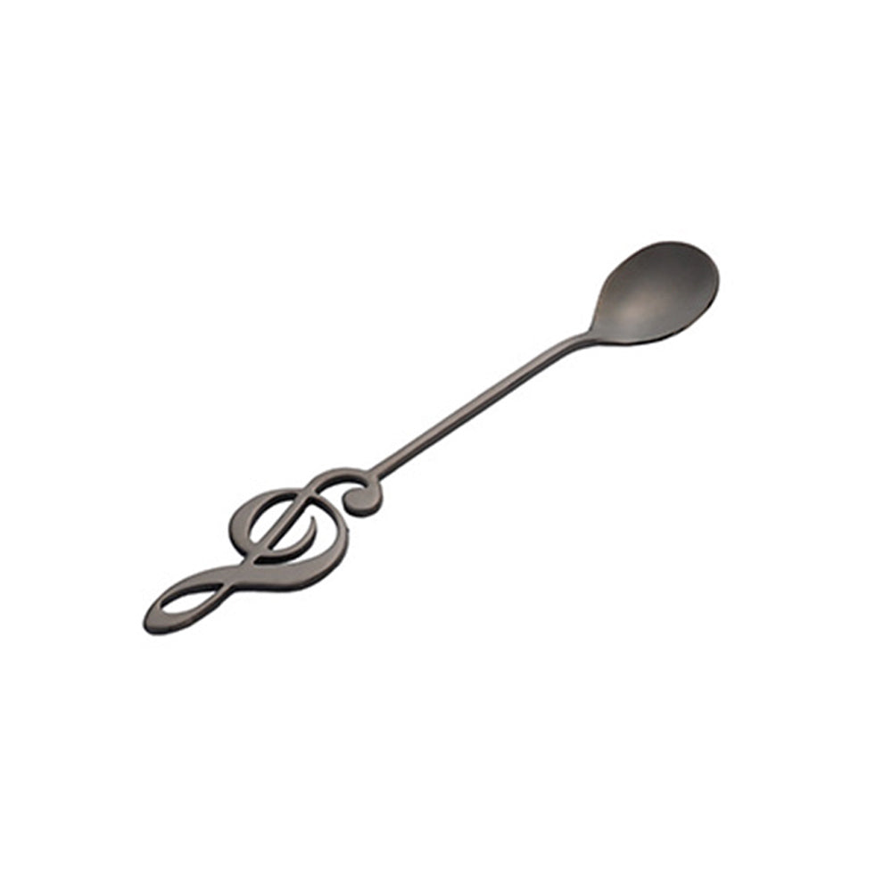 Treble Clef Stainless Steel Coffee Spoons in black