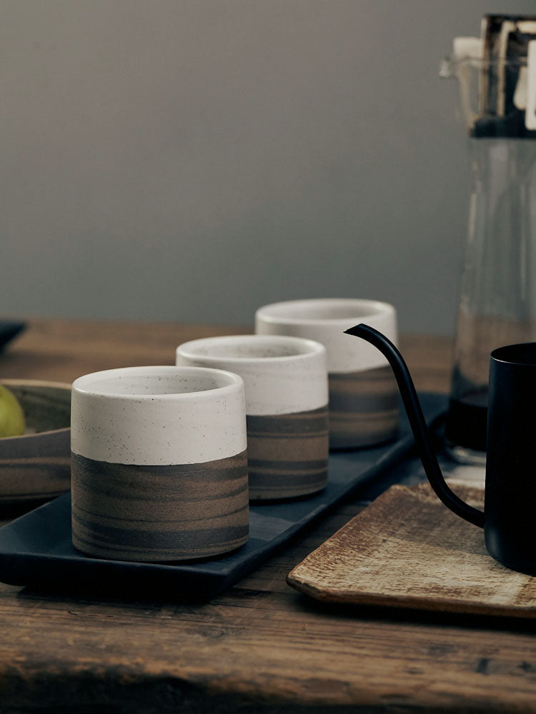 3 Two-Toned Modern Japanese Style Tea Cups