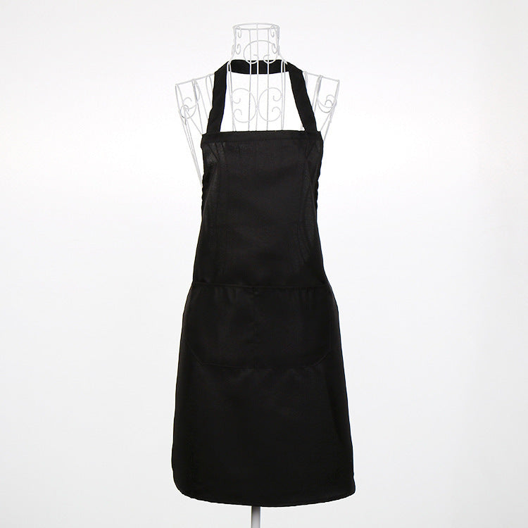 Unisex Halter Neck Apron with Pockets in black