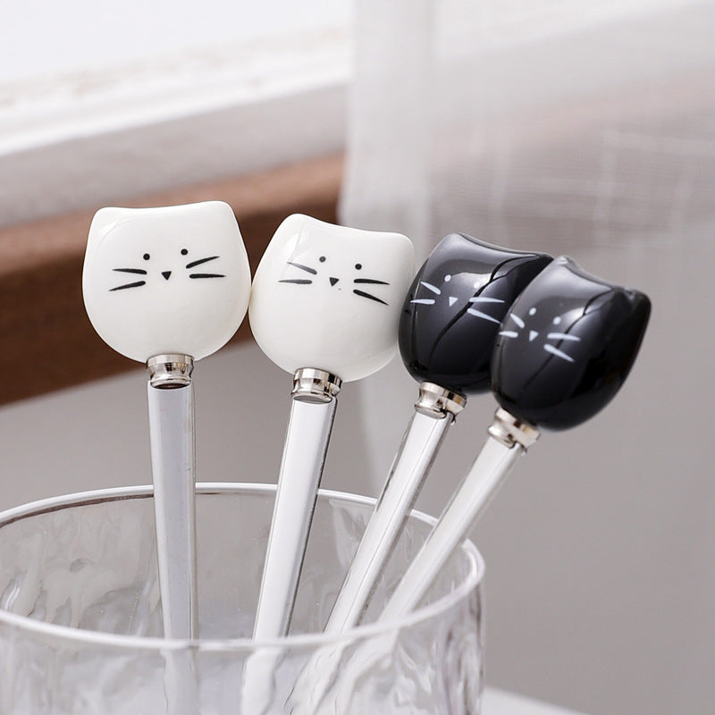 Cat Head Handle Spoons & Forks