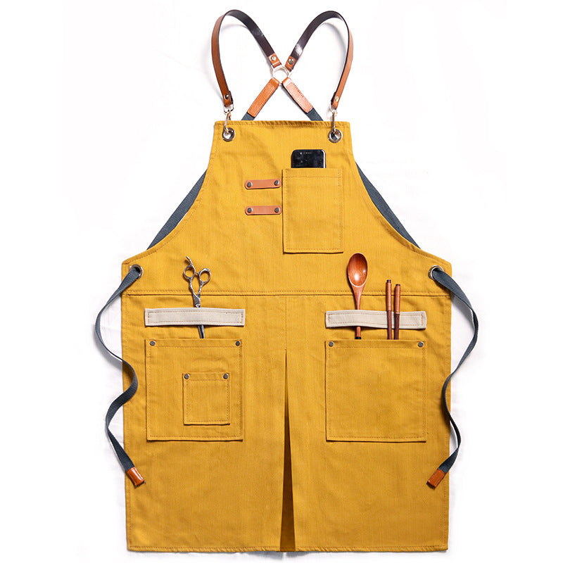 Stylish Denim Cross-Back Apron | Uncompromising Quality for Your Workwear