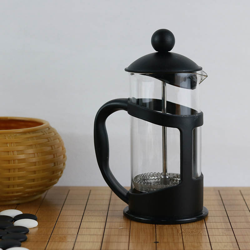 Quality Black French Press Coffee Maker with Borosilicate Glass & Stainless Steel Filter