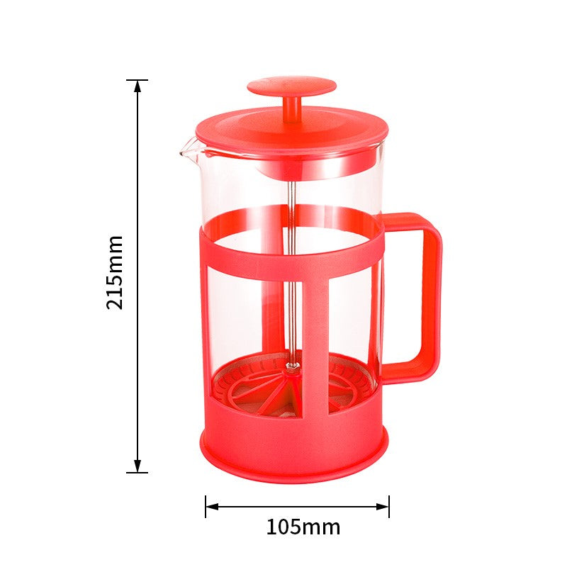 33.81 fl oz (1L) French Press Coffee Maker in red.