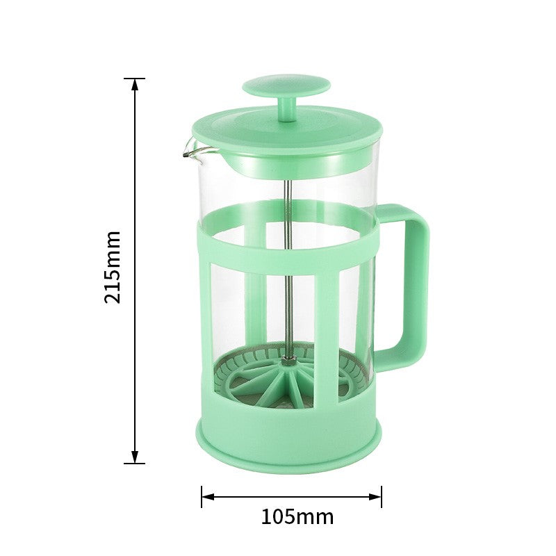 33.81 fl oz (1L) French Press Coffee Maker in green.