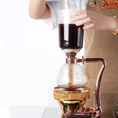 Premium Rose Gold Vintage-Style Siphon Coffee Pot