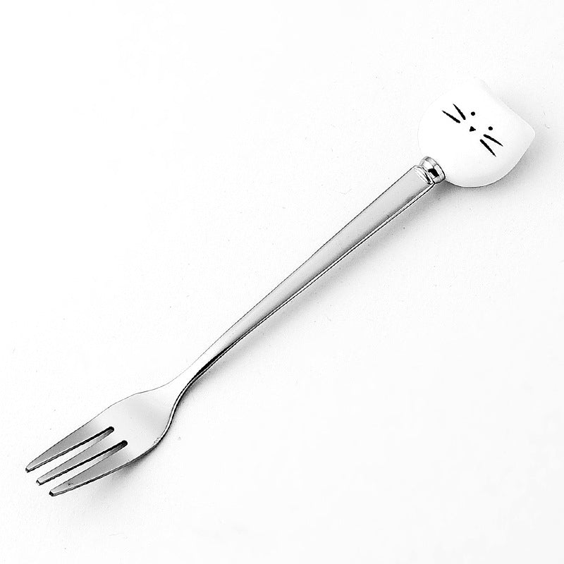 White Cat Pet Handle Fork