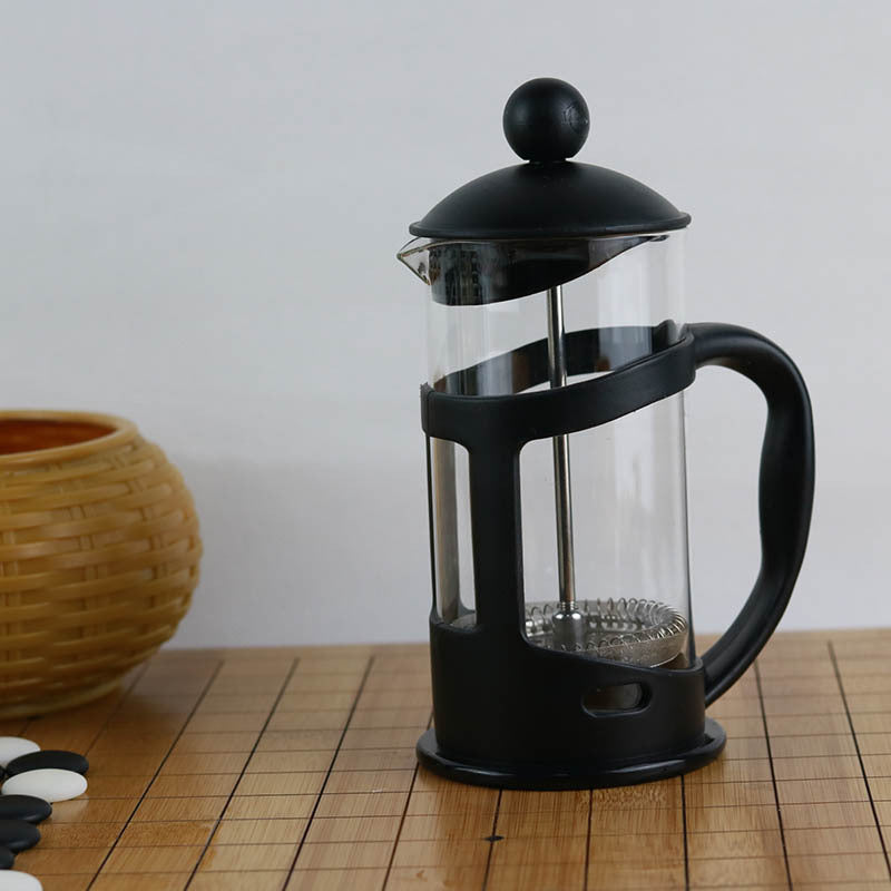 Quality Black French Press Coffee Maker with Borosilicate Glass & Stainless Steel Filter