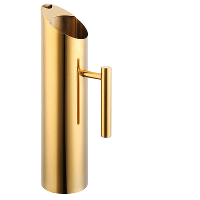 Large Stainless Steel Water Pitcher in Gold