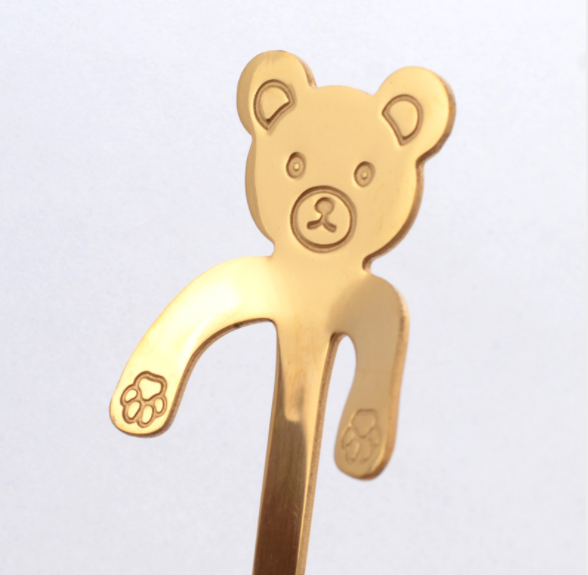 Hanging Bear Spoon in Gold