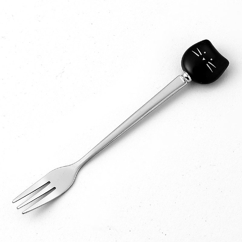 Black Cat Pet Handle Fork