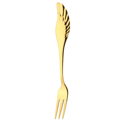 Golden Stainless Steel Fork with Wing Handle