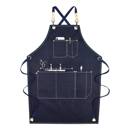 Trendy Cross-Strap Canvas Barista Apron | Available 6 Colors | Plenty of Pockets