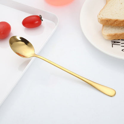 Stainless Steel Dessert and Table Spoon in Gold, Style A (Bigger Spoon Shape)