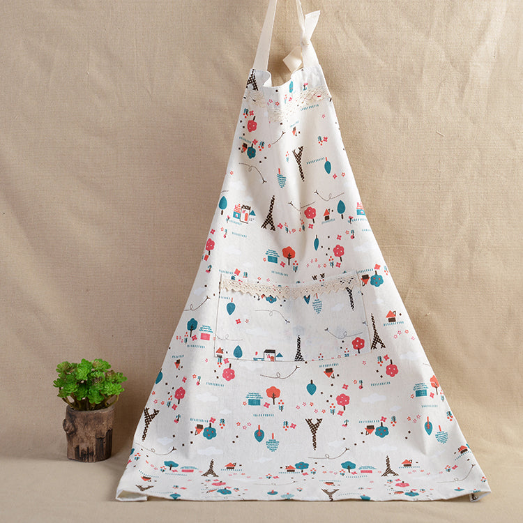 White Apron With Eiffel Tower, France themed Apron