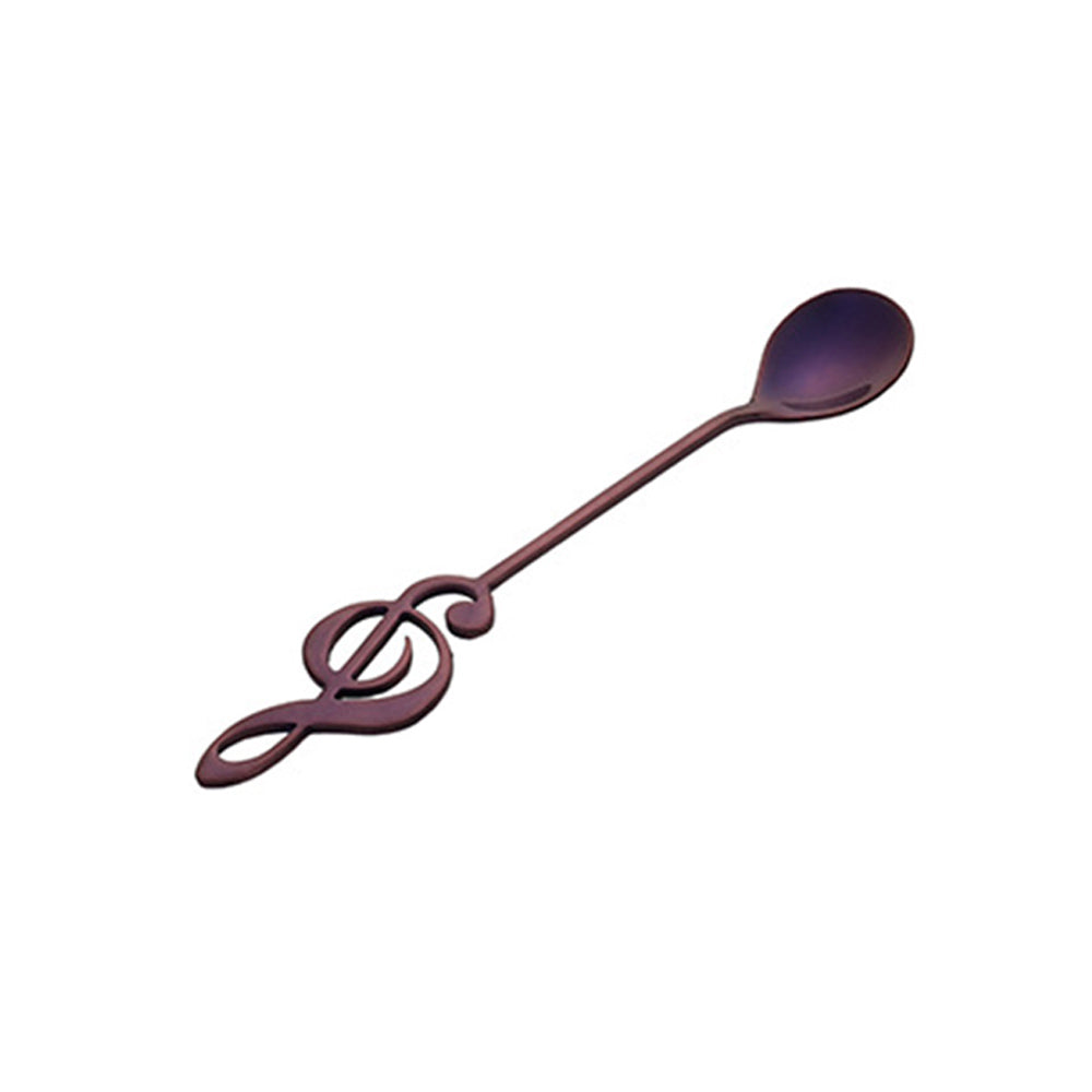 Treble Clef Stainless Steel Coffee Spoons in dark purple