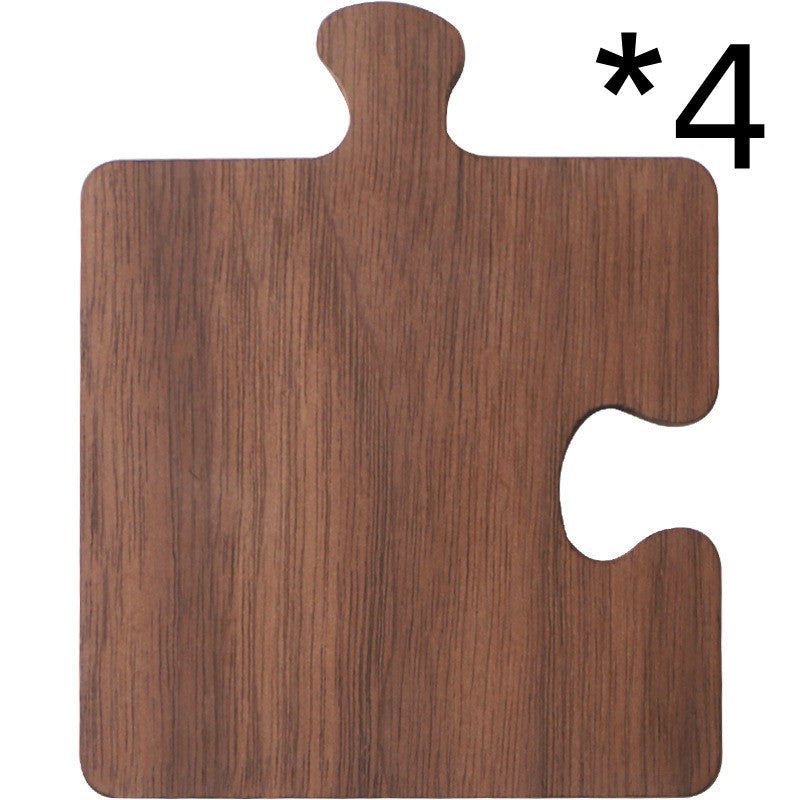 Natural Solid Wood Puzzle Piece Drink Coasters 