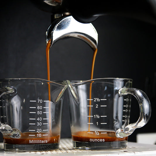 Two 2.5 fl oz (70ml)Heat-Resistant Glass Espresso Measuring Cups