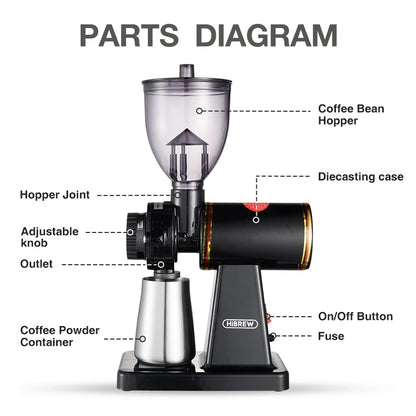 HiBREW Electric Flat Burr Grinder