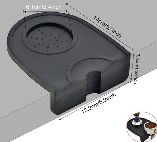 Small Black Round Silicone Tamping Mat Designed For 49mm, 51mm, and 53mm Sized Tampers