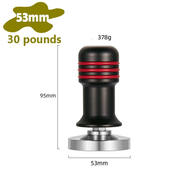 53 mm Professional-Grade Stainless Steel Tamper in red & black handle