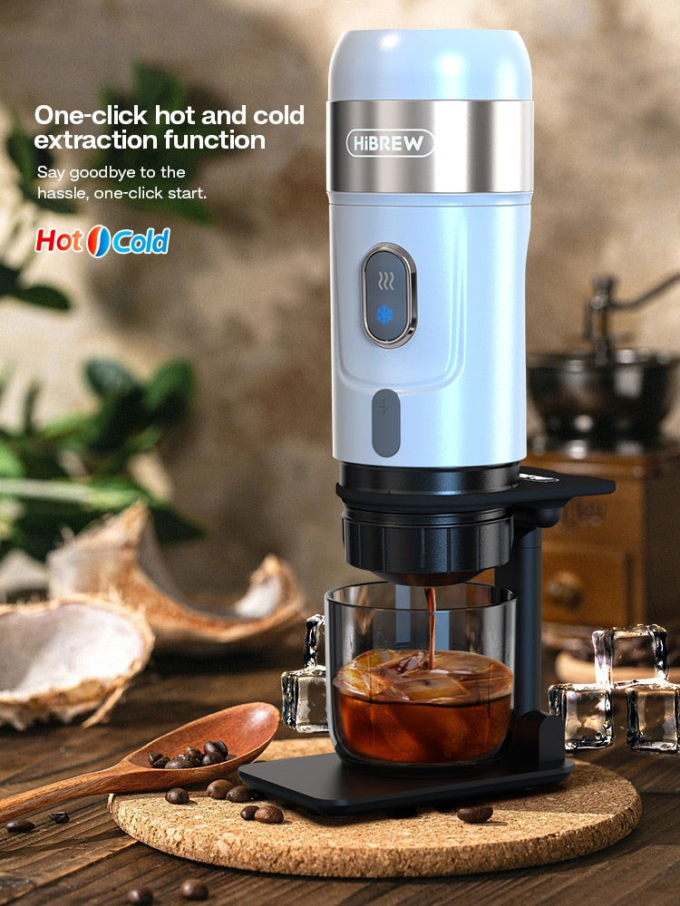 Products H4A HiBREW Portable Espresso Machine for Car & Home - 3-in-1 Compatible with Nespresso OriginalLine, Dolce Gusto Capsules & Ground Coffee - 15 Bar High Pressure Extraction